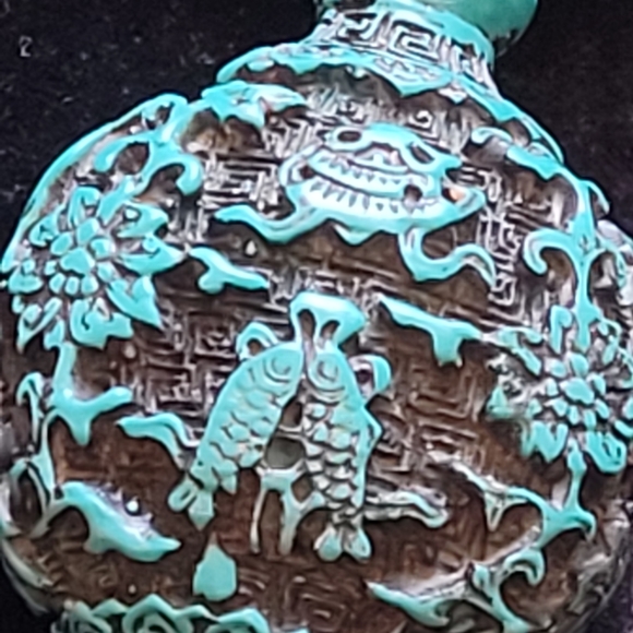 SOLD Vintage Carved Chinese Bottle - Picture 3 of 6